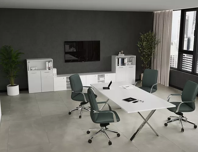 фото столы Кросс Белый №4