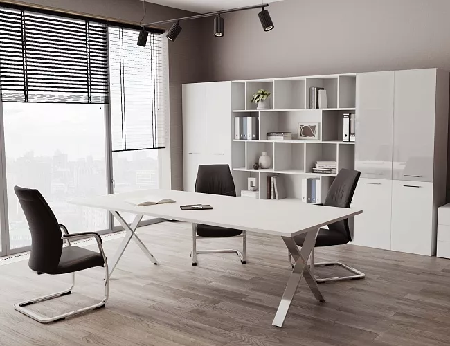 фото столы Кросс Белый