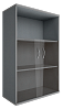 Офисный шкаф средний со стеклом и открытой полкой