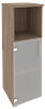Офисный шкаф средний узкий стекло (лев/прав) 