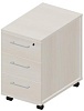  Тумба мобильная узкая (3 ящика, стандартные колёсные опоры, ручки - алюминий)