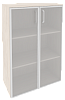 Офисный шкаф средний широкий (2 средних фасада стекло в раме)