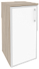 Офисный шкаф низкий узкий лев./прав. (1 низкий фасад белое стекло в раме)