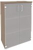 Офисный шкаф средний широкий (2 средних фасада стекло)