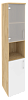 Офисный шкаф высокий узкий лев./прав. (1 низкий фасад ЛДСП + 1 низкий фасад стекло)