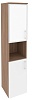 Офисный шкаф высокий узкий лев./прав.(1 низкий фасад ЛДСП + 1 низкий фасад белое стекло в раме)