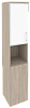 Офисный шкаф высокий узкий лев./прав.(1 низкий фасад ЛДСП + 1 низкий фасад белое стекло в раме)