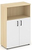 Офисный шкаф средний широкий (2 низких фасада, задняя стенка ЛДСП)