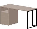 Стол рабочий на металлокаркасе с опорной тумбой (левый)