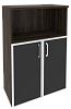 Офисный шкаф средний широкий с чёрным стеклом в раме