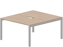 Составной стол на 2 рабочих места (2 эргономичных выреза)