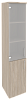 Офисный шкаф высокий узкий лев./прав. (1 низкий фасад ЛДСП + 1 средний фасад стекло)