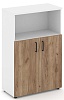 Офисный шкаф средний широкий (2 низких фасада, задняя стенка ЛДСП)