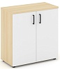 Офисный шкаф низкий широкий (2 низких фасада, задняя стенка ЛДСП)