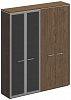 Офисный шкаф комбинированный (для одежды + с высокими стеклянными дверями)