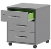 Мобильная офисная тумба с колёсиками и замком, 3 ящика