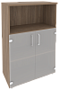 Офисный шкаф средний широкий (2 низких фасада стекло)