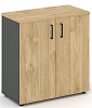 Офисный шкаф низкий широкий (2 низких фасада, задняя стенка ЛДСП)