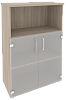 Офисный шкаф средний широкий (2 низких фасада стекло)
