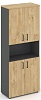 Офисный шкаф высокий широкий (4 низких фасада, задняя стенка ЛДСП
