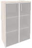 Офисный шкаф средний широкий со стеклом в раме