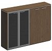 Офисный шкаф для документов комбинированный (стекло+закрытый)