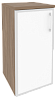 Офисный шкаф низкий узкий белое стекло в раме (лев/прав) 
