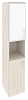 Офисный шкаф высокий узкий с белым стеклом в раме (лев/прав) 