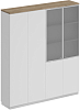 Офисный шкаф со стеклом комбинированный