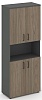 Офисный шкаф высокий широкий (4 низких фасада, задняя стенка ЛДСП