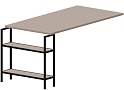 Стол приставной на металлокаркасе с открытыми полками