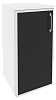 Офисный шкаф низкий узкий лев./прав. (1 низкий фасад чёрное стекло в раме)