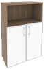 Офисный шкаф средний широкий с белым стеклом в раме