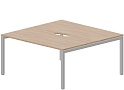 Составной стол на 2 рабочих места (2 эргономичных выреза)