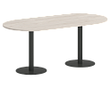 Стол для переговоров овальный на металлических опорах