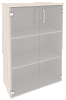 Офисный шкаф средний широкий со стеклом
