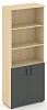 Офисный шкаф высокий широкий (2 низких фасада, задняя стенка ЛДСП