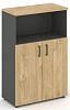 Офисный шкаф средний широкий (2 низких фасада, задняя стенка ЛДСП)