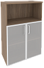 Офисный шкаф средний широкий со стеклом в раме