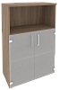 Офисный шкаф средний широкий со стеклом
