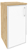 Офисный шкаф низкий узкий лев./прав. (1 низкий фасад белое стекло в раме)