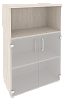 Офисный шкаф средний широкий со стеклом
