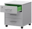 Мобильная офисная тумба с колёсиками и замком, 3 ящика