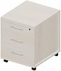 Тумба мобильная (3 ящика, стандартные колёсные опоры, ручки - алюминий)
