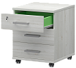 Мобильная офисная тумба с колёсиками и замком, 3 ящика