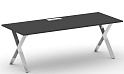 Стол для руководителя на металлокаркасе - пластик Феникс / нержавеющая сталь