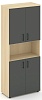 Офисный шкаф высокий широкий (4 низких фасада, задняя стенка ЛДСП