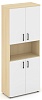 Офисный шкаф высокий широкий (4 низких фасада, задняя стенка ЛДСП