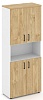 Офисный шкаф высокий широкий (4 низких фасада, задняя стенка ЛДСП