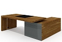 Стол руководителя с опорной тумбой, бюваром и кабель-каналом	(левый)